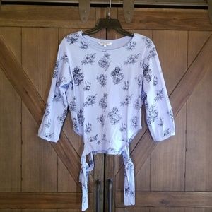 French Blue Crop Blouse